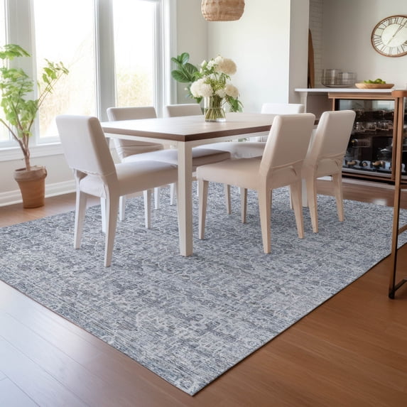 Addison Rugs Chantille Indoor/Outdoor Transitional Stripes Blue Machine Washable Rectangle Rug, 10' x 14'