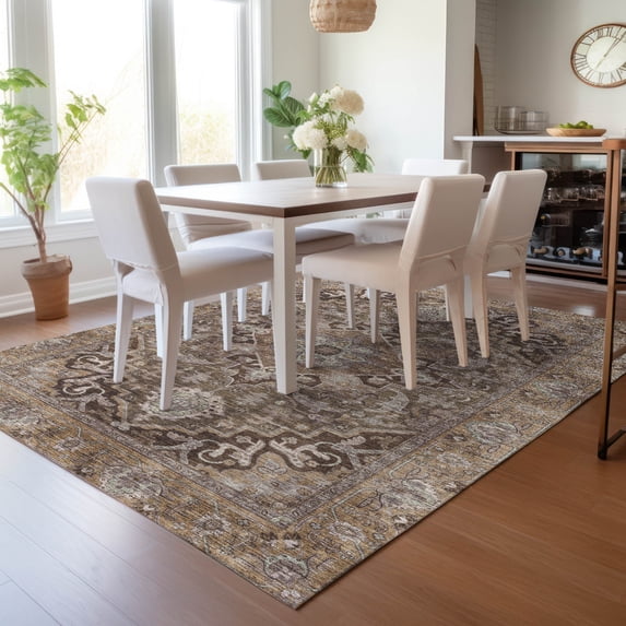 Addison Rugs Chantille Indoor/Outdoor Traditional Global Brown Machine Washable Rectangle Rug, 5' x 7'6"