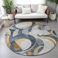 thumbnail image 1 of Addison Rugs Chantille Indoor/Outdoor Transitional Geometric Blue Machine Washable Round Rug, 8' x 8', 1 of 8