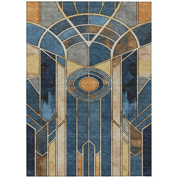 Dalyn Rugs Machine Washable Indoor/Outdoor Chantille ACN2176 Blue 3' x 5' Rug