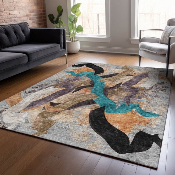 Addison Rugs Chantille Indoor/Outdoor Transitional Abstract Gray Machine Washable Rectangle Rug, 3' x 5'