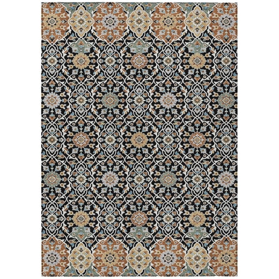 Dalyn Rugs Machine Washable Indoor/Outdoor Chantille ACN2199 Black 10' x 14' Rug
