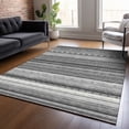 thumbnail image 1 of Addison Rugs Chantille Indoor/Outdoor Transitional Stripes Gray Machine Washable Rectangle Rug, 8' x 10', 1 of 8