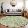 thumbnail image 1 of Addison Rugs Chantille Indoor/Outdoor Transitional Damask Aloe Machine Washable Round Rug, 8' x 8', 1 of 7