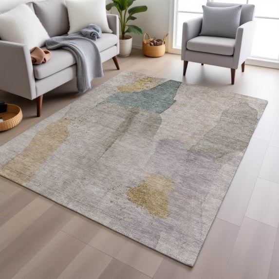 Addison Rugs Chantille Indoor/Outdoor Transitional Abstract Beige Machine Washable Rectangle Rug, 8' x 10'