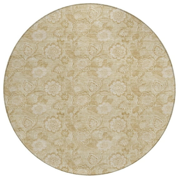 Dalyn Rugs Machine Washable Indoor/Outdoor Chantille Beige 8' x 8' Round Rug