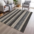 thumbnail image 1 of Addison Rugs Chantille Indoor/Outdoor Transitional Stripes Black Machine Washable Rectangle Rug, 10' x 14', 1 of 8