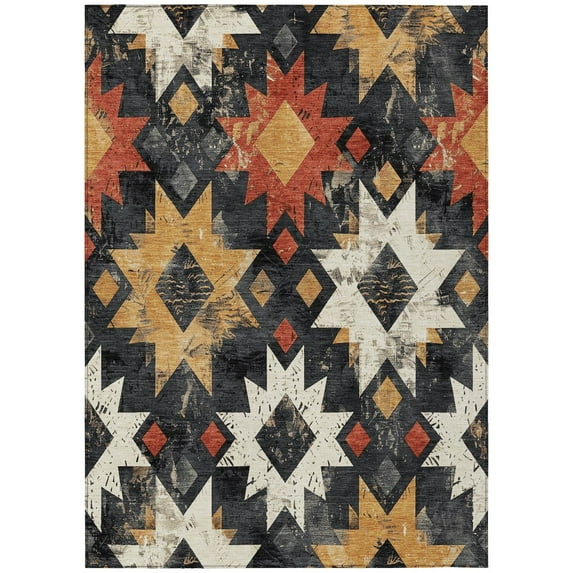 Dalyn Rugs Machine Washable Indoor/Outdoor Chantille Black 10' x 14' Rug