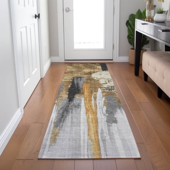 Addison Rugs Chantille Indoor/Outdoor Transitional Abstract Black Machine Washable Runner Rug, 2'3" x 7'6"