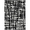 thumbnail image 1 of HomeRoots 622678 5 x 8 ft. Black Gray & Ivory Striped Washable Transitional Indoor & Outdoor Rectangle Area Rug, 1 of 9
