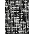 thumbnail image 1 of HomeRoots 622680 8 x 10 ft. Black Gray & Ivory Striped Washable Transitional Indoor & Outdoor Rectangle Area Rug, 1 of 4