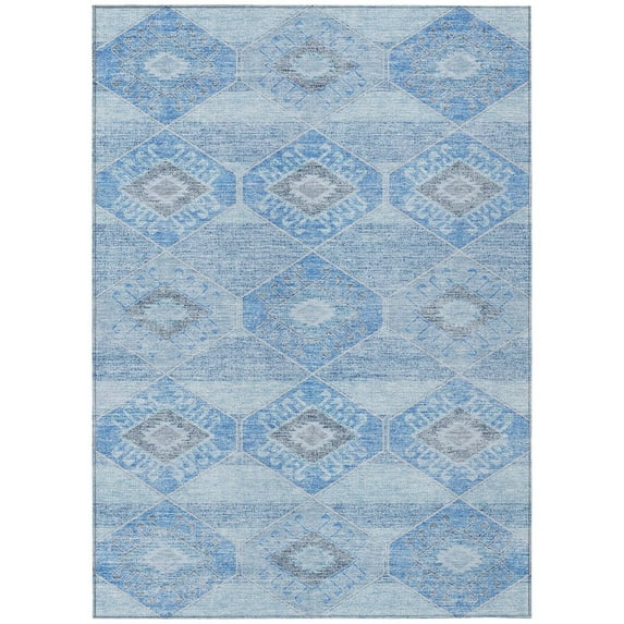 Dalyn Rugs Machine Washable Indoor/Outdoor Chantille Blue 10' x 14' Rug