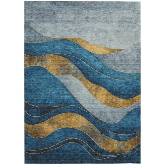 Dalyn Rugs Machine Washable Indoor/Outdoor Chantille Blue 10' x 14' Rug