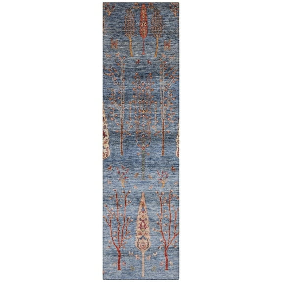 Dalyn Rugs Machine Washable Indoor/Outdoor Chantille Blue 2'3" x 7'6" Runner Rug