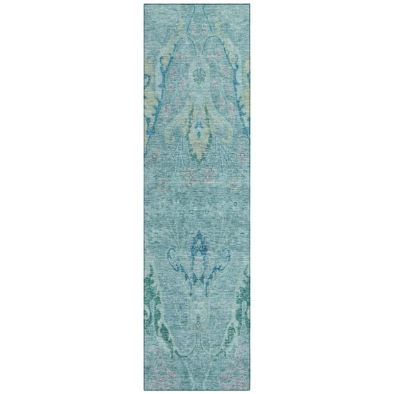 Dalyn Rugs Machine Washable Indoor/Outdoor Chantille Blue 2'3" x 7'6" Runner Rug