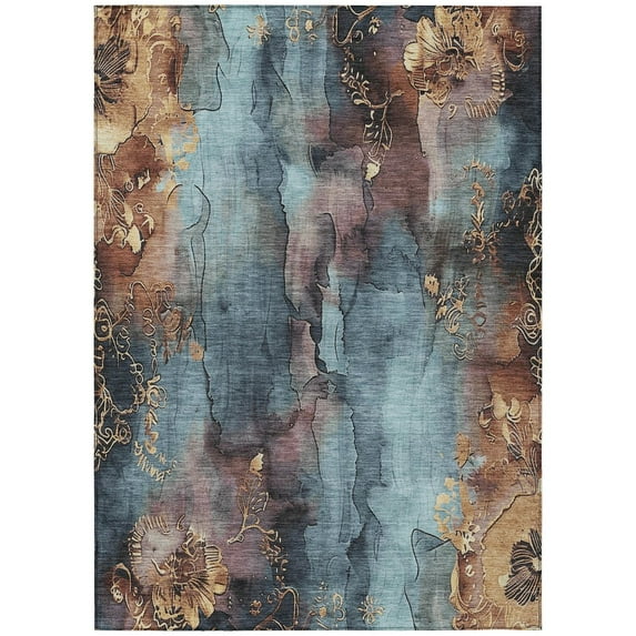 Dalyn Rugs Machine Washable Indoor/Outdoor Chantille Blue 3' x 5' Rug