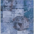 thumbnail image 1 of HomeRoots 625362 5 x 8 ft. Blue & Sky Blue Abstract Washable Transitional Indoor & Outdoor Rectangle Area Rug, 1 of 9