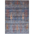 thumbnail image 1 of HomeRoots 625991 5 x 8 ft. Blue & Rust Floral Washable Transitional Indoor & Outdoor Rectangle Area Rug, 1 of 9