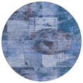 thumbnail image 1 of HomeRoots 625363 8 ft. Blue & Sky Blue Abstract Washable Transitional Indoor & Outdoor Round Area Rug, 1 of 9