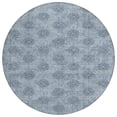 thumbnail image 1 of HomeRoots 622990 8 ft. Blue & Ivory Damask Washable Transitional Indoor & Outdoor Round Area Rug, 1 of 9