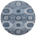thumbnail image 1 of HomeRoots 626100 8 ft. Blue & Ivory Medallion Washable Transitional Indoor & Outdoor Round Area Rug, 1 of 9