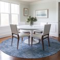 thumbnail image 1 of HomeRoots 625303 8 ft. Blue & Sky Blue Abstract Washable Transitional Indoor & Outdoor Round Area Rug, 1 of 7