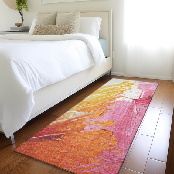 Addison Rugs Chantille Indoor/Outdoor Transitional Abstract Blush Machine Washable Runner Rug, 2'3" x 7'6"