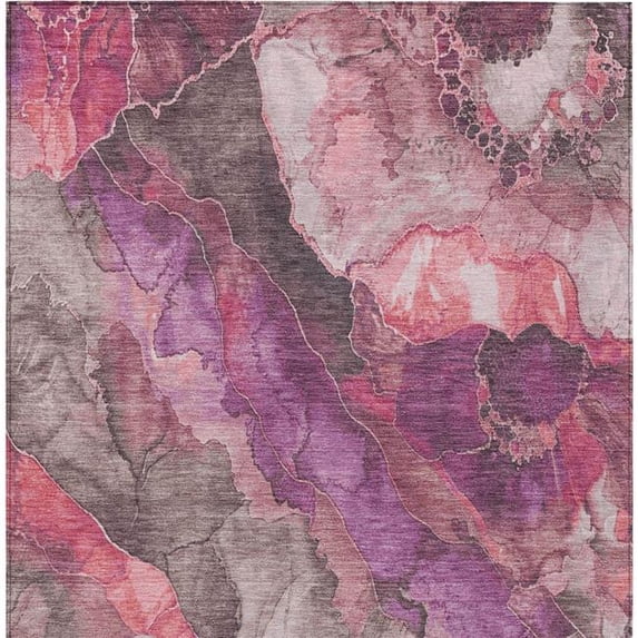 HomeRoots 623213 8 x 10 ft. Blush & Purple Floral Washable Transitional Indoor & Outdoor Rectangle Area Rug