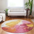 thumbnail image 1 of Addison Rugs Chantille Indoor/Outdoor Transitional Abstract Blush Machine Washable Round Rug, 8' x 8', 1 of 7