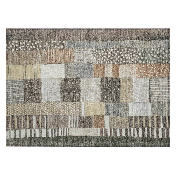 Dalyn Rugs Machine Washable Indoor/Outdoor Chantille Brown 1'8" x 2'6" Rug
