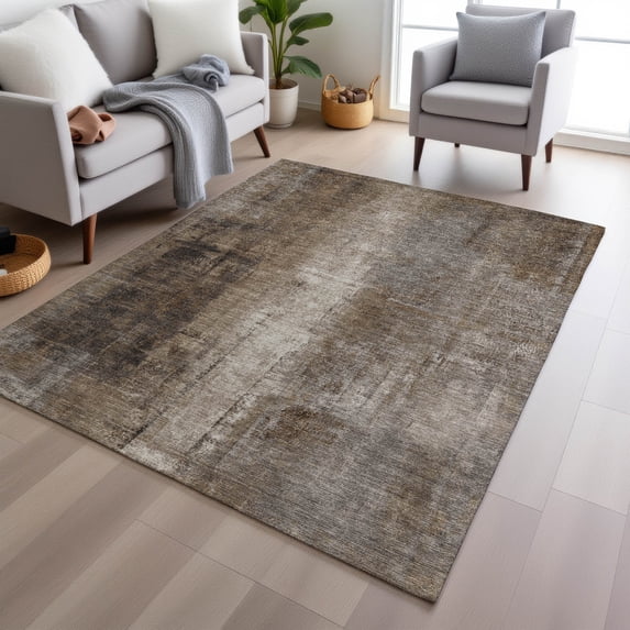 Addison Rugs Chantille Indoor/Outdoor Transitional Abstract Brown Machine Washable Rectangle Rug, 10' x 14'