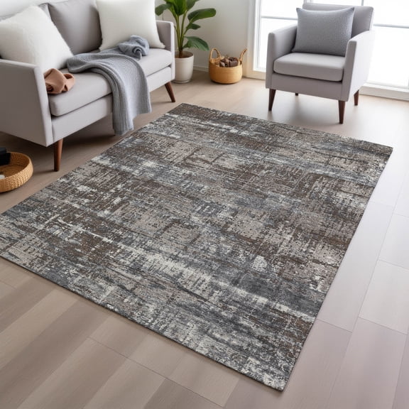 Addison Rugs Chantille Indoor/Outdoor Transitional Geometric Brown Machine Washable Rectangle Rug, 10' x 14'
