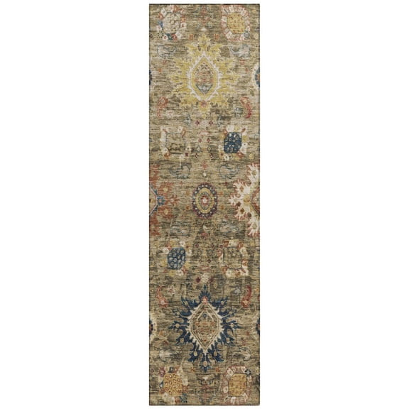 Dalyn Rugs Machine Washable Indoor/Outdoor Chantille Brown 2'3" x 7'6" Runner Rug