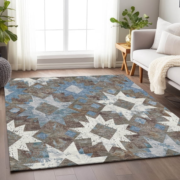 Addison Rugs Chantille Indoor/Outdoor Transitional Aztec Brown Machine Washable Rectangle Rug, 3' x 5'