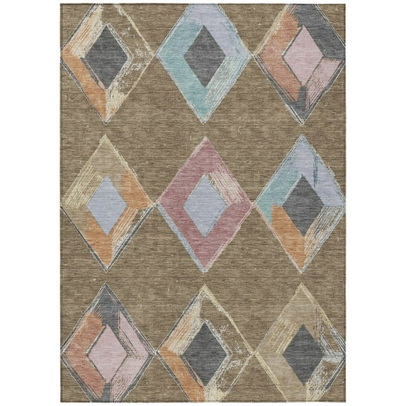 Dalyn Rugs Machine Washable Indoor/Outdoor Chantille Brown 9' x 12' Rug