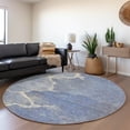 thumbnail image 1 of Addison Rugs Chantille Indoor/Outdoor Transitional Abstract Denim Machine Washable Round Rug, 8' x 8', 1 of 7