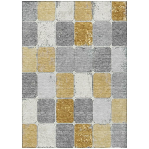 Dalyn Rugs Machine Washable Indoor/Outdoor Chantille Gold 5' x 7'6" Rug