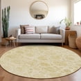 thumbnail image 1 of Addison Rugs Chantille Indoor/Outdoor Transitional Damask Gold Machine Washable Round Rug, 8' x 8', 1 of 7