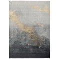 thumbnail image 1 of HomeRoots 623825 9 x 12 ft. Gold & Charcoal Abstract Washable Transitional Indoor & Outdoor Rectangle Area Rug, 1 of 6