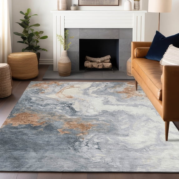Addison Rugs Chantille Indoor/Outdoor Transitional Abstract Gray Machine Washable Rectangle Rug, 10' x 14'