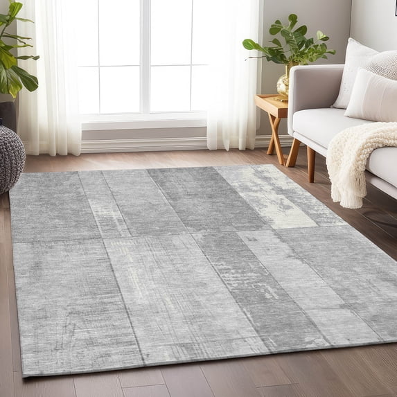 Addison Rugs Chantille Indoor/Outdoor Transitional Geometric Gray Machine Washable Rectangle Rug, 10' x 14'