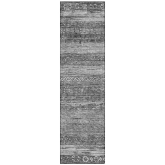 Dalyn Rugs Machine Washable Indoor/Outdoor Chantille Gray 2'3" x 7'6" Runner Rug