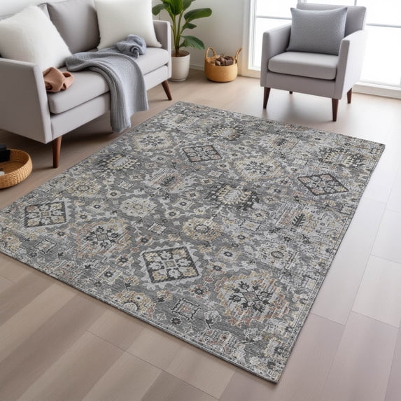 Addison Rugs Chantille Indoor/Outdoor Traditional Global Gray Machine Washable Rectangle Rug, 3' x 5'