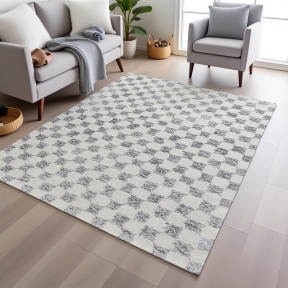 Addison Rugs Chantille Indoor/Outdoor Transitional Geometric Gray Machine Washable Rectangle Rug, 8' x 10'