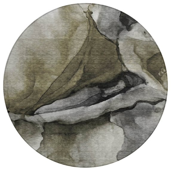 Dalyn Rugs Machine Washable Indoor/Outdoor Chantille Gray 8' x 8' Round Rug