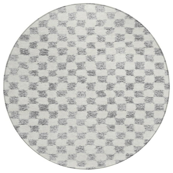 Dalyn Rugs Machine Washable Indoor/Outdoor Chantille Gray 8' x 8' Round Rug
