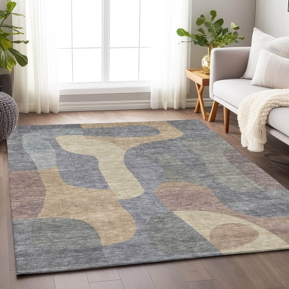 Addison Rugs Chantille Indoor/Outdoor Transitional Abstract Gray Machine Washable Rectangle Rug, 9' x 12'