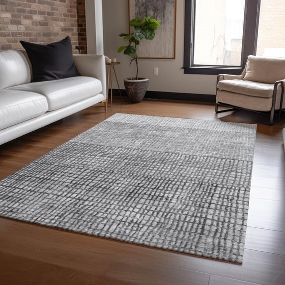 Addison Rugs Chantille Indoor/Outdoor Transitional Geometric Gray Machine Washable Rectangle Rug, 9' x 12'