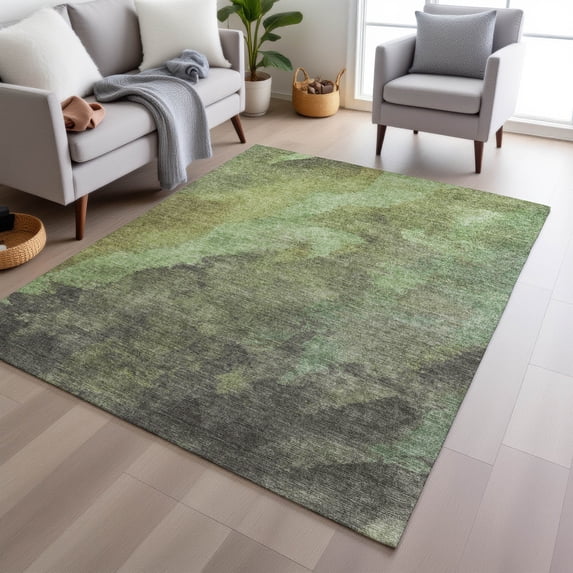 Addison Rugs Chantille Indoor/Outdoor Transitional Abstract Green Machine Washable Rectangle Rug, 8' x 10'