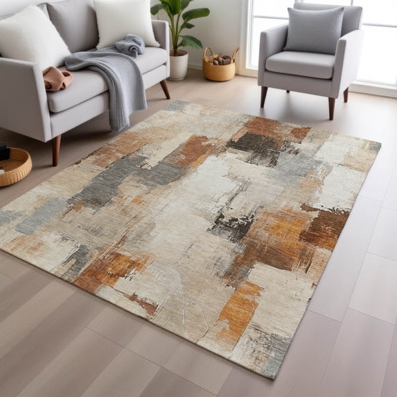 Addison Rugs Chantille Indoor/Outdoor Transitional Abstract Ivory Machine Washable Rectangle Rug, 8' x 10'